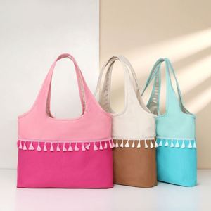 Large Capacity Single-Shoulder Canvas Cotton Tote <b>Bag</b> for Women Trendy Beach Holiday Storage <b>Bag</b> with Original Design - Product Image 3