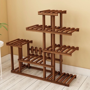 Kit de support de pot décoratif multicouche en <span class=keywords><strong>bois</strong></span> massif pour intérieur-extérieur maison balcon espace de vie jardinières de fleurs - Product Image 3