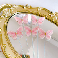 Décoration de gâteau en fer forgé style créatif, mini couronne de plumes en dentelle, motif cœur de fille, fournitures de décoration pour pâtisserie