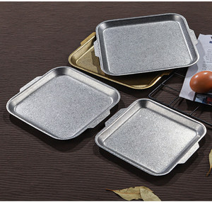 Bandeja de horno cuadrada de acero inoxidable antiadherente para galletas, pescado y platos al vapor - Placa de metal pulido para asar, 50 unidades, duradera - Product Image 6