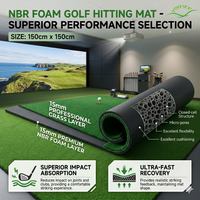 Tapis de frappe de golf double face, surface en gazon synthétique nylon 15 mm, mousse NBR 15 mm, absorption des chocs, tapis d'entraînement de golf