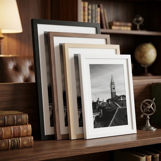 Multicolor Wood Grain Matted  Photo Frame for City Landscape Print Gallery Wall Wholesale Supply