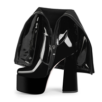 Blesskiss-bottes à talons hauts compensés noires pour femmes, chaussures en plateformes extensibles, grande taille 45, à hauteur de genou, vente en gros,