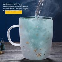 Mug de Noël avec design d'arbre de Noël inversé, art moderne, verre isolant à double paroi pour les vœux de Noël