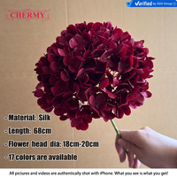 Bunga Hydrangea Sutra Kepala Besar Baru Dalian Chermy 2026, Multi-warna, Mekar Penuh untuk Dekorasi Pernikahan & Bunga