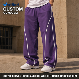 Pantalon de survêtement ample personnalisé en tissu épais 360 GSM avec bandes réfléchissantes pour tenue urbaine Hip Hop Streetwear - Product Image 1