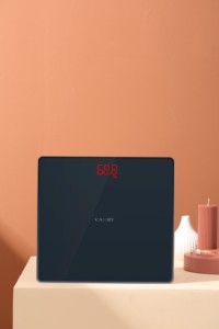 कॉम्पैक्ट 26x26 सेमी बाथरूम स्केल 150 किलोग्राम 330lb क्षमता 6 मिमी टेम्पर्ड ग्लास एलईडी रात के उपयोग के लिए दैनिक शरीर के वजन के लिए - Product Image 6