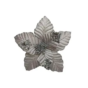 Hot Selling 21Cm Kunstkerstbloemen Decoraties Bloem Ornamenten