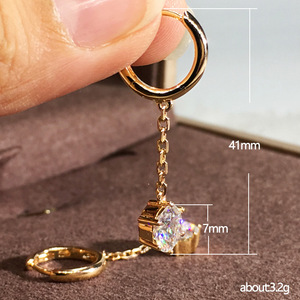 Orecchini a polsino con nappe di cristallo per donna, eleganti accessori moda per tutti i giorni e feste - Product Image 5