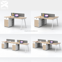 Bureau de travail moderne à plan ouvert, fabrication directe d'usine, couleur et taille personnalisées, postes de travail de bureau pour 2/4/6/8 personnes
