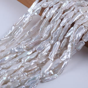 Cuentas de Perla de Imitación de Agua Dulce Natural, Blancas, de 8-10 mm, con Orificio Recto, para Collar DIY, Producto Semiterminado, Sueltas - Product Image 2