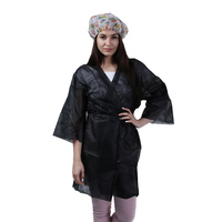 Kimono no tejido desechable para Spa, ropa de salón de peluquería en blanco y negro, albornoz de PP, bata de baño no tejida