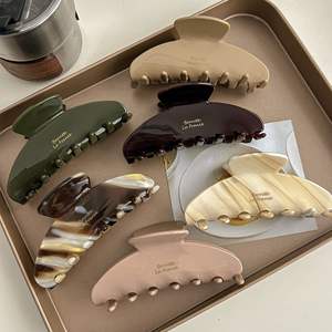 مشابك شعر كبيرة من الأسيتات بتصميم فرنسي 10 سم مع طباعة ذهبية مخصصة للشعار، إكسسوارات شعر نسائية - Product Image 2