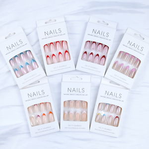 Punta francesa personalizada de fábrica, cubierta completa falsa, prensa en las uñas, venta al por mayor, uñas artificiales de alta calidad para Salón de Arte de uñas - Product Image 1