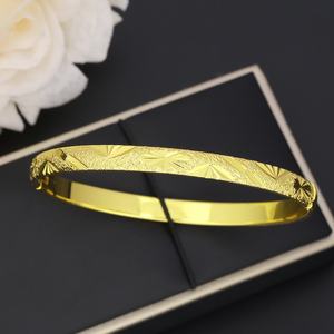 Brazalete JXX de Latón Chapado en Oro de 24K, Resistente al Agua y sin Óxido, Brazalete Abierto para Mujer, Brazalete de Boda - Product Image 2