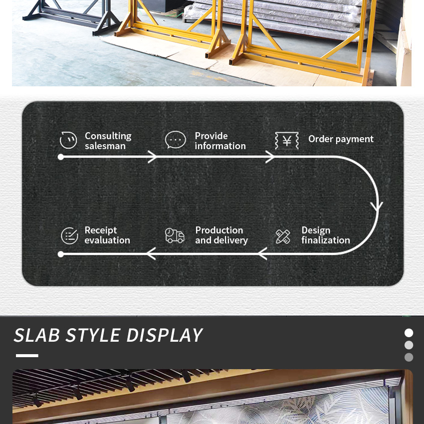 Tsianfan Exhibition Metal Rotatable Sintered Stone Sample Stand Quartz Marble Granite Panel Display Large Slab Tile Display Rack