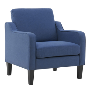Sofá Individual de Lujo Azul Moderno de Terciopelo Duradero para Dormitorio, Comedor, Hotel, Balcón, Sala de Estar, Oficina en Casa, Sillón Relajante - Product Image 1