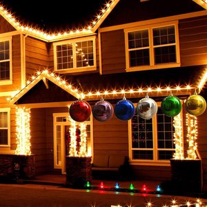 Bola de Navidad Grande y Económica de 20 cm, Color Dorado Brillante, para Decoraciones Navideñas, Bola de Navidad Personalizada y Adornos para Árboles - Product Image 3