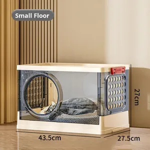 家庭用半密閉型多機能猫ハウス、猫のおやつやおもちゃ用の大容量プラスチック収納ボックス - Product Image 6