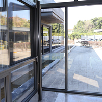 Portes battantes en verre à ouverture vers l'extérieur, à grand panneau et cadre en aluminium, insonorisées, isolantes thermiquement, résistantes à la pression du vent, pour extérieur