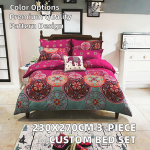 230*270 cm 3 PCS Woven Printed Light Luxury <b>Bed</b> <b>Sheet</b> Set Pillowcases Custom Colors Polyester/Cotton Wedding Use 100TC High - Product Image 2