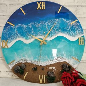 Horloge murale créative en porcelaine de cristal, peinture 3D en acrylique personnalisée pour l'entrée, la décoration de la maison, le salon et la salle à manger - Product Image 3