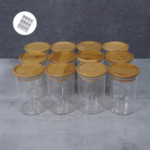 Canister Set of 12 Glass Kitchen Airtight Glass Storage Jars with Bamboo Lid