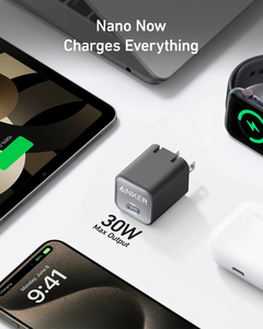 Cargador Rápido USB C <span class=keywords><strong>Anker</strong></span> <span class=keywords><strong>Nano</strong></span> <span class=keywords><strong>30W</strong></span> GaN Mini PD, Adaptador de Carga Compatible con iPhone 17/16/15, Samsung, Pixel, iPad, Switch - Product Image 4