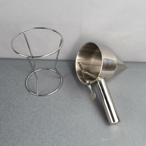 Entonnoir à pâte en acier inoxydable facile à presser avec support, distributeur de pâte mains libres pour beignets et crêpes - Product Image 1