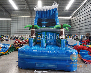 20ft พาณิชย์ใช้สไลเดอร์สวนน้ำทำให้พองสวนน้ำสไลด์น้ำทำให้พองสระว่ายน้ำกระโดดปราสาทด้วยเครื่องเป่าลม - Product Image 5