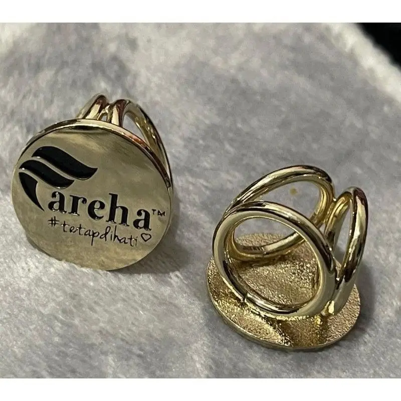 Hijab Scarf Accessories Three Rings Gold Brooch Pin Custom Muslim Tudung Pins Hijab Ring Scarf Buckle Round Clip Scarf Ring