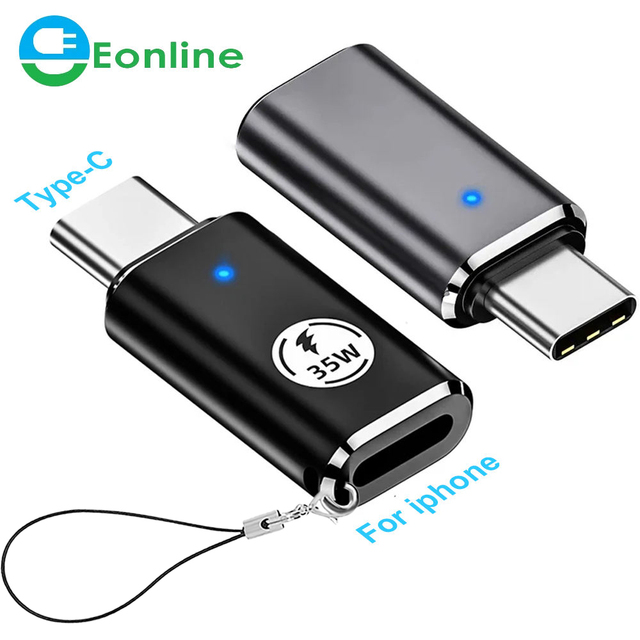 Eonline LED PD 35W OTG USB C to iphone Adapter Fast Charging for IOS Male to Type C Female Converter for iPhone 17 Series iPad