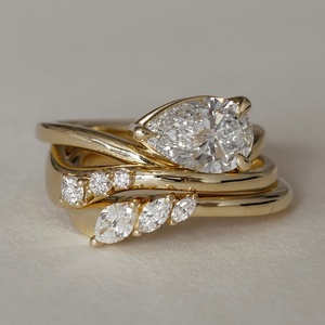 GRA Vvs Moissanite 10K 14K 18K 솔리드 골드 에메랄드 빛나는 타원형 배 컷 모양 약혼 925 실버 다이아몬드 반지 여자 남자