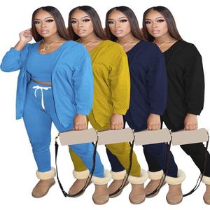 Prodotti <span class=keywords><strong>Online</strong></span> Più Venduti: Set di 3 Pezzi di Abbigliamento Femminile alla Moda, Gilet Tinta Unita e Pantaloni Aderenti, <span class=keywords><strong>Taglie</strong></span> Plus - Product Image 1