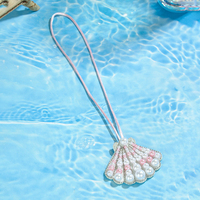 Pendentif de sac fait main en perles, coquillages, étoiles de mer et monnaies de sable, rose et blanc, thème été, OEM, vente en gros