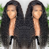 Perruque Frontale Onde Profonde Transparente HD 13x4/13x6 Bouclée en Cheveux Humains avec Dentelle, pour Femmes, Perruque Mouillée et Ondulée avec Fermeture