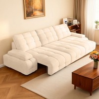 Canapé-lit électrique multifonctionnel compact et minimaliste en tissu chenille, couleur crème, une place, directement de l'usine