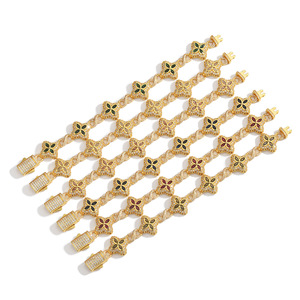 Four Leaf Clover <b>Bracelet</b> Zircon Micro Insert Flower Pattern Jewelry Gift 7 Inch 8 Inch - Product Image 3
