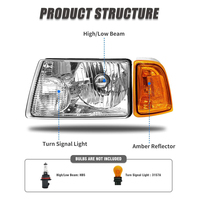 Pour Ford Ranger 2001 - 2011 phare avant de voiture avec feux d'angle clignotants phares ambre réflecteur phare assemblage