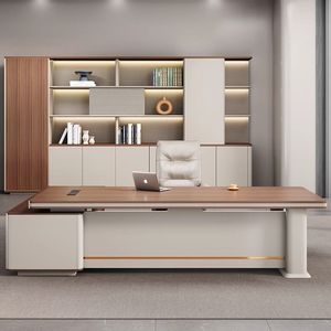 Escritorio de oficina de madera de lujo moderno, estación de trabajo, diseños de mesa, Ceo boss, escritorio ejecutivo de alta tecnología, muebles de oficina - Product Image 5