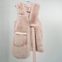 Gilet en fourrure rose pour femmes, veste en fourrure patchwork exquise, manteaux d'hiver sur mesure en gros