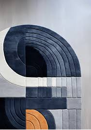 Premium Woolen Hand Tufted Area <b>Rug</b> Modern Capsule Shape High Pile with Abstract Pattern in Charcoal for Home Office Living Room - Product Image 5