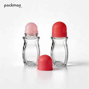 Botella de Vidrio Plana de 50 ml con Rodillo, Transparente Esmerilado, Ergonómica, para Lociones y Aceites Esenciales, Directo de Fábrica - Product Image 3