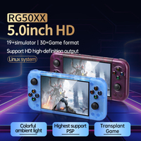 Console de jeux rétro professionnelle classique Rg50xx, écran HD 5 pouces, double joystick 3D, 19+ émulateurs, jeux vidéo.