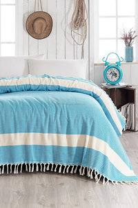 Lidya Turkish Throw Cotton Blanket Variety - Picnic or Beach Blanket, Bed Cover, Multiple Use Classic Collection Throw Blanket - Product Image 4