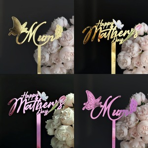 ของตกแต่งเค้กวันแม่ รูปผึ้งและดอกไม้ อะคริลิคสำหรับตกแต่งเค้ก - Product Image 4