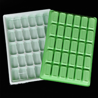 Barquette en plastique vert empilable de qualité alimentaire, transparente, à 30 cavités, jetable, pour l'emballage de raviolis et de wontons surgelés