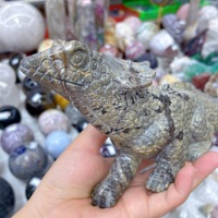 Vente en gros de sculptures en pierre naturelle de jaspe, représentant un dragon, un oiseau ou une lézard, artisanat en cristal sculpté, objets de guérison pour la décoration