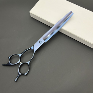 Tijeras de Peluquería Canina de 7 Pulgadas 440C con Dientes Curvos, Acero Inoxidable, Doble Mango, Color Azul Cobalto, Herramientas para Cortar el Pelo de Perros - Product Image 5
