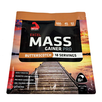 Sachet à fond plat imprimé numériquement avec soufflet latéral et fermeture zip, thermoscellable, résistant à l'humidité, pour 1 kg / 2 kg de poudre de protéines de lactosérum